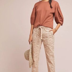 ANTHROPOLOGIE The Wanderer Utility Casual Pants in Leopard Print Size 29